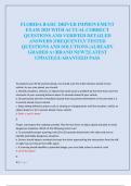 FLORIDA BASIC DRIVER IMPROVEMENT  EXAM 2025 WITH ACTUAL CORRECT  QUESTIONS AND VERIFIED DETAILED  ANSWERS &vert;FREQUENTLY TESTED  QUESTIONS AND SOLUTIONS &vert;ALREADY  GRADED A&plus;&vert;BRAND NEW&excl;&excl;&vert;LATEST  UPDATE&vert;GUARANTEED PASS 