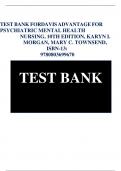 TEST BANK FORDAVISADVANTAGEFOR  PSYCHIATRIC MENTAL HEALTH NURSING&comma; 10TH EDITION