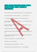 DMV EXAM REVIEW WITH 100&percnt; QUESTIONS AND CORRECT ANSWERS&period;