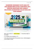 GUIDEWIRE INSURANCE SUITE ANALYST  2025&vert; BRAND NEW ACTUAL EXAM WITH 100&percnt;  VERIFIED QUESTIONS AND CORRECT  SOLUTIONS&vert; GUARANTEED VALUE PACK&vert; ACE  YOUR GRADES&period;