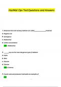HazMat Ops Test Questions and Answers 