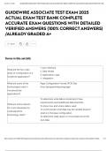 GUIDEWIRE ASSOCIATE TEST EXAM 2025 ACTUAL EXAM TEST BANK COMPLETE ACCURATE EXAM QUESTIONS WITH DETAILED VERIFIED ANSWERS &lpar;100&percnt; CORRECT ANSWERS&rpar; &sol;ALREADY GRADED A&plus;