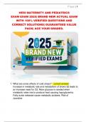 HESI MATERNITY AND PEDIATRICS  EXAM EXAM 2025&vert; BRAND NEW ACTUAL EXAM  WITH 100&percnt; VERIFIED QUESTIONS AND  CORRECT SOLUTIONS&vert; GUARANTEED VALUE  PACK&vert; ACE YOUR GRADES&period;