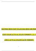 OB PEDS HESI EXIT EXAM 2024 &sol; HESI OB PEDS EXIT EXAM ACTUAL EXAM VERSION 1&comma; 2&comma; 3 AND 4 ACTUAL EXAM EACH VERSION CONTAINS 110 QUESTIONS AND CORRECT ANSWERS RATED 100&percnt;