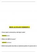 HESI A2 Exam V1 With ANSWERS