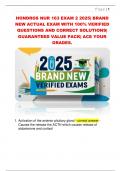 HONDROS NUR 163 EXAM 2 2025&vert; BRAND  NEW ACTUAL EXAM WITH 100&percnt; VERIFIED  QUESTIONS AND CORRECT SOLUTIONS&vert;  GUARANTEED VALUE PACK&vert; ACE YOUR  GRADES&period; 