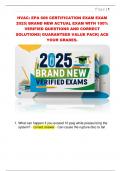 HVAC&colon; EPA 608 CERTIFICATION EXAM EXAM  2025&vert; BRAND NEW ACTUAL EXAM WITH 100&percnt;  VERIFIED QUESTIONS AND CORRECT  SOLUTIONS&vert; GUARANTEED VALUE PACK&vert; ACE  YOUR GRADES&period; 