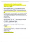 ATI CRITICAL CARE PROCTORED EXAM 1 QUESTIONS AND ANSWERS 2025-2026 COMPLETE SOLUTION RATED A 
