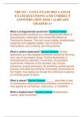NBCOT - COTA EXAM 2025 LATEST EXAM QUESTIONS AND CORRECT ANSWERS &lpar;2025-2026&rpar; &vert; ALREADY GRADED A&plus;