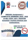 RSE4801 Assignment 1 &lpar;COMPLETE ANSWERS&rpar; 2025 - DUE 15 May 2025