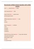 Pennsylvania certified evaluator Questions with verified answers&period;
