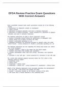 EFDA Review Practice Exam Questions With Correct Answers