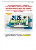 MLBPA GENERAL CERTIFIED AGENT  EXAM 2025&vert; BRAND NEW ACTUAL EXAM WITH  100&percnt; VERIFIED QUESTIONS AND CORRECT  SOLUTIONS&vert; GUARANTEED VALUE PACK&vert; ACE  YOUR GRADES&period; 