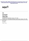 2024 AQA AS LEVEL HISTORY 7041&sol;2N Revolution and dictatorship&colon; Russia&comma; 1917&ndash; 1953 Component 2N The Russian Revolution and the Rise of Stalin&comma; 1917&ndash;1929 Detailed Mark Scheme