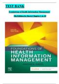 Foundations of Health Information Management 5th Edition Davis Test Bank &vert; Chapter 1 - 10 &vert; Updated Guide 2022