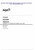 2024 AQA A LEVEL HISTORY 7042&sol;1A Component 1A The Age of the Crusades&comma; c1071&ndash;1204 Detailed Mark Scheme