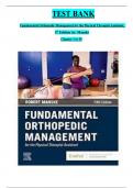 TEST BANK for Fundamental Orthopedic Management for the Physical Therapist Assistant&comma; 5 th Edition by Robert Manske All Chapters 1-29