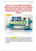 MSSC CLT EXAM TERMS 2025&vert; BRAND  NEW ACTUAL EXAM WITH 100&percnt; VERIFIED  QUESTIONS AND CORRECT SOLUTIONS&vert;  GUARANTEED VALUE PACK&vert; ACE YOUR  GRADES&period; 
