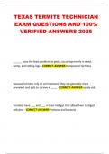 TEXAS TERMITE TECHNICIAN EXAM QUESTIONS WITH 100&percnt; VERIFIED ANSWERS 2025