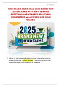 NAUI SCUBA DIVER EXAM 2025&vert; BRAND NEW  ACTUAL EXAM WITH 100&percnt; VERIFIED  QUESTIONS AND CORRECT SOLUTIONS&vert;  GUARANTEED VALUE PACK&vert; ACE YOUR  GRADES&period;