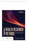Test bank introduction to health research methods a practical guide 3rd edition by kathryn h&period; jacobsen &sol; All chapters &sol;2024 Updated &sol; Rated A&plus;