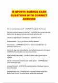 IB SPORTS SCIENCE EXAM QUESTIONS WITH CORRECT ANSWERS