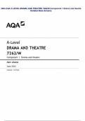 2024 AQA A LEVEL DRAMA AND THEATRE 7262&sol;W Component 1 Drama and theatre Detailed Mark Scheme