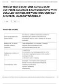 PNR 309 TEST 2 EXAM 2025 ACTUAL EXAM COMPLETE ACCURATE EXAM QUESTIONS WITH DETAILED VERIFIED ANSWERS &lpar;100&percnt; CORRECT ANSWERS&rpar; &sol;ALREADY GRADED A&plus;