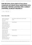 PNR 309 FINAL EXAM 2025 ACTUAL EXAM COMPLETE ACCURATE EXAM QUESTIONS WITH DETAILED VERIFIED ANSWERS &lpar;100&percnt; CORRECT ANSWERS&rpar; &sol;ALREADY GRADED A&plus;