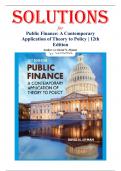 Solutions for Public Finance A Contemporary Application Of Theory To Policy 12th Edition David N Hyman