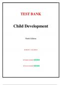 Test Bank for Child Development&comma; 9th edition &lpar;Robert S&period; Feldman &comma; 2021&rpar;&comma; All Chapters Included