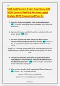 SSM Certification Exam Questions with 100&percnt; Correct Verified Answers Latest Update 2025 Guaranteed Pass A&plus;&period;