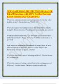 SERVSAFE FOOD PROTECTION MANAGER EXAM Questions with 100&percnt; Verified Answers Latest Versions 2025 GRADED A&plus;