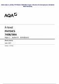 2024 AQA A LEVEL PHYSICS 7408&sol;3BA Paper 3 Section B Astrophysics Detailed Mark Scheme