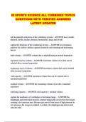 IB SPORTS SCIENCE ALL COMBINED TOPICS QUESTIONS WITH VERIFIED ANSWERS LATEST UPDATED