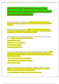 SERVSAFE FOOD MANAGER Actual Exam Questions with 100- Correct Answers Latest Updated 2025