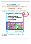 Test Bank for Fundamental Concepts and Skills for Nursing 6th Edition by Williams latest&period;