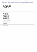 2024 AQA A LEVEL POLISH 7687&sol;2 Paper 2 Writing Detailed Mark Scheme