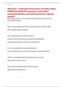 NCE Exam - Professional Orientation and Ethics 2025&vert; COMPLETE EXAM SET &lpar;questions and verified answers&rpar;frequently most tested questions &vert; already passed&excl;&excl;