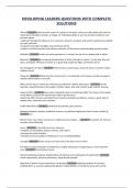 DEVELOPING LEADERS QUESTIONS WITH COMPLETE SOLUTIOn