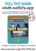 Test Bank for Business Statistics First Course&comma; 8th Edition by Levine &vert; All chapters included &vert; LATEST VERSION