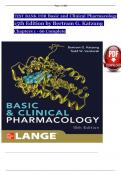 TEST BANK FOR Basic and Clinical Pharmacology 15th Edition by Bertram G&period; Katzung Chapters 1 - 66 Complete
