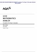 2024 AQA GCSE MATHEMATICS 8300&sol;2F Foundation Tier Paper 2 Calculator Detailed Mark Scheme