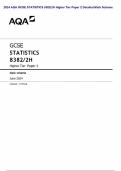 2024 AQA GCSE STATISTICS 8382&sol;2H Higher Tier Paper 2 Detailed Mark Scheme