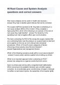 HI Root Cause and System Analysis questions and correct answers
