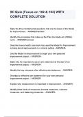 IHI Quiz &lpar;Focus on 102 & 103&rpar; WITH COMPLETE SOLUTION