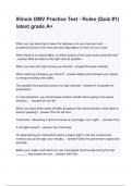 Illinois DMV Practice Test - Rules &lpar;Quiz -1&rpar; latest grade A&plus;