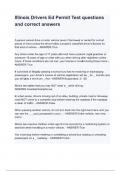 Illinois Drivers Ed Permit Test questions and correct answers
