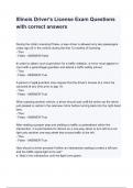 Illinois Driver-s License Exam Questions with correct answers&period;