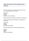 Cyber Security Cert Test questions and answers